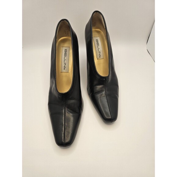 Bellini Shoes - Bellini Cassie Women's Black Patent Leather Pumps Size 9M, 3 inch block heels